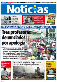 Portada de Diario Noticias (Perú)