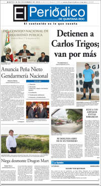 Portada de El Periódico de Quintana Roo (México)