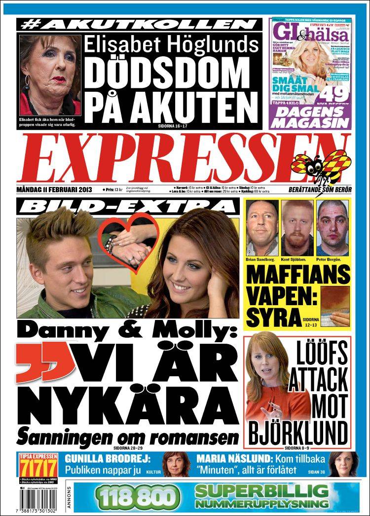 Portada de Expressen (Sweden)