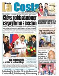 Portada de Diario La Costa (Venezuela)