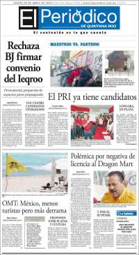 Portada de El Periódico de Quintana Roo (México)