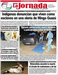 Portada de Diario La Jornada (Paraguay)