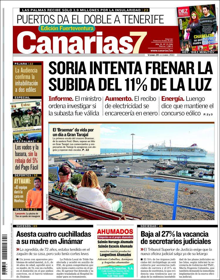 Portada de Canarias 7 - Fuerteventura (Spain)