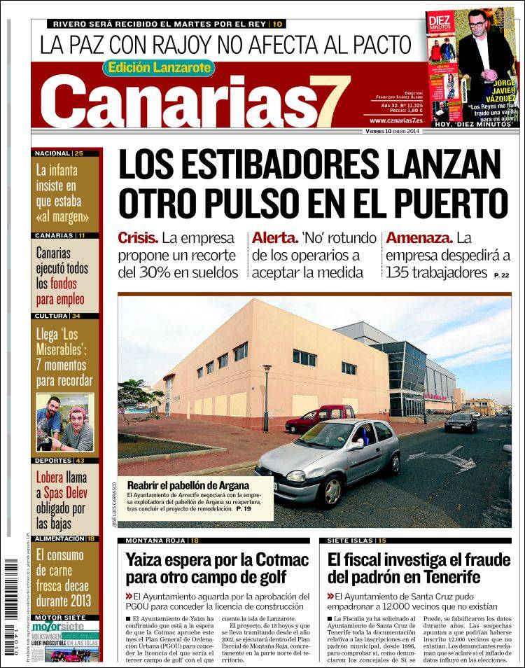 Portada de Canarias 7 - Lanzarote (España)