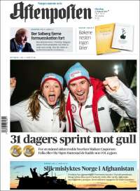 Portada de Aftenposten (Norvège)