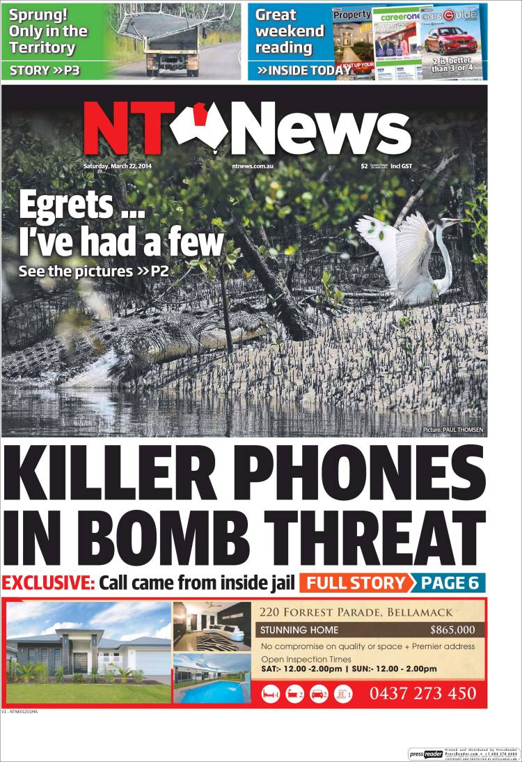 Portada de Northern Territory News (Australia)