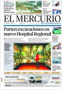 Portada de El Mercurio de Antofagasta (Chile)