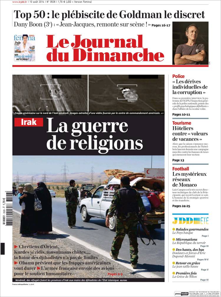 Portada de Le Journal du Dimanche (Francia)