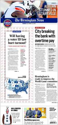 Portada de Birmingham News (USA)