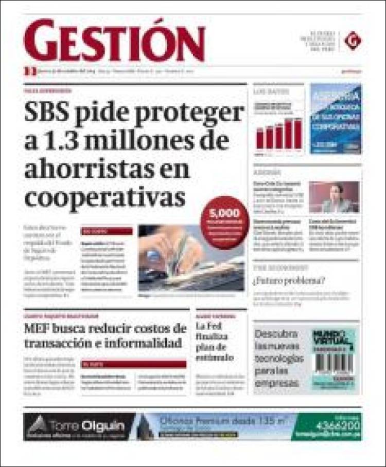 Portada de Diario Gestión (Peru)