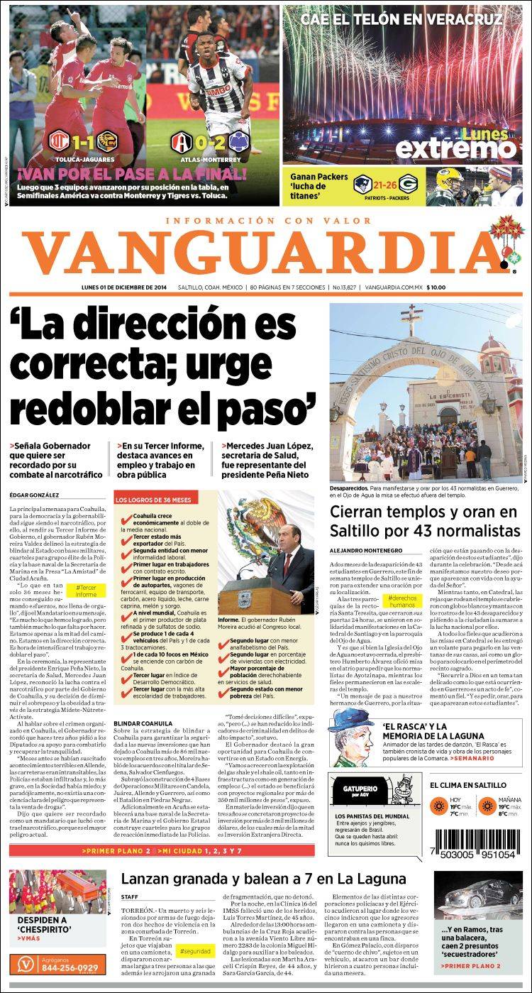 Portada de Vanguardia (Mexico)