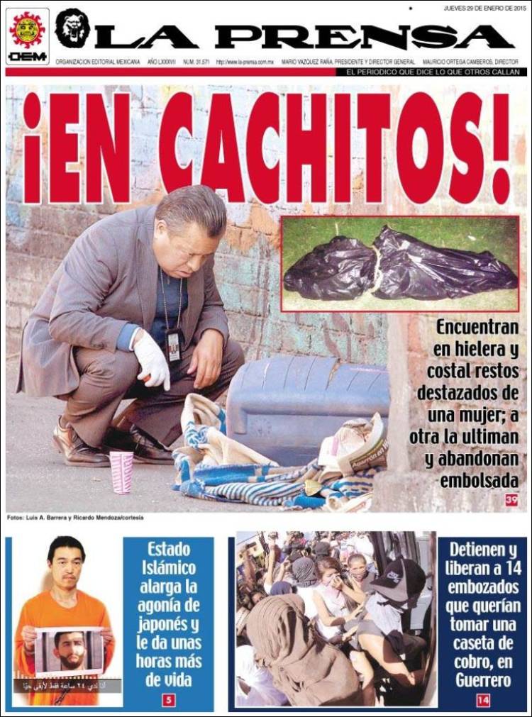 Periódico Prensa (México). Periódicos México. Edición de jueves, 29 de de Kiosko.net