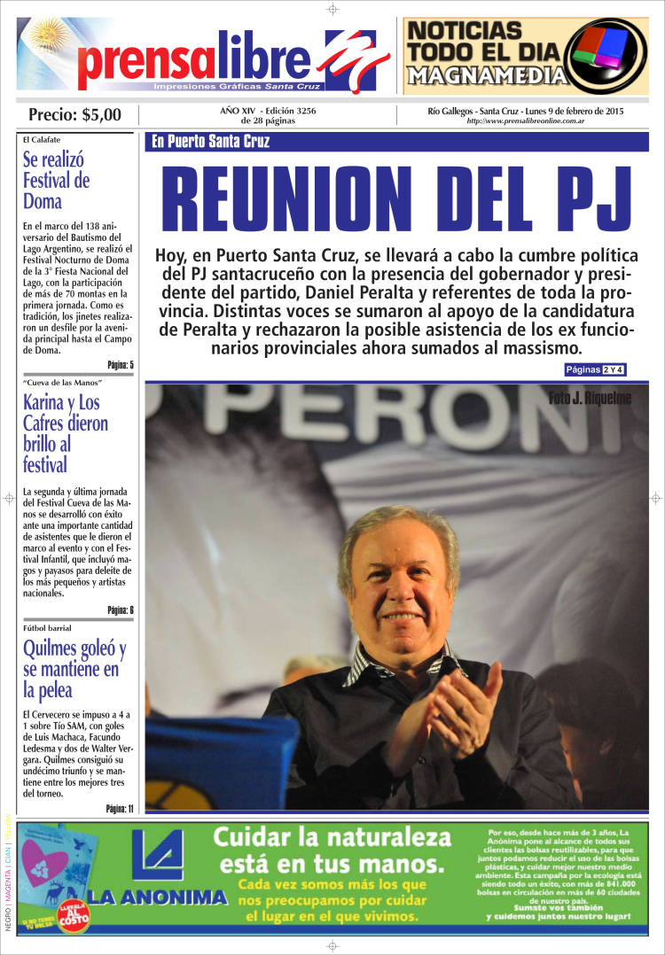 Portada de Prensa Libre (Argentina)