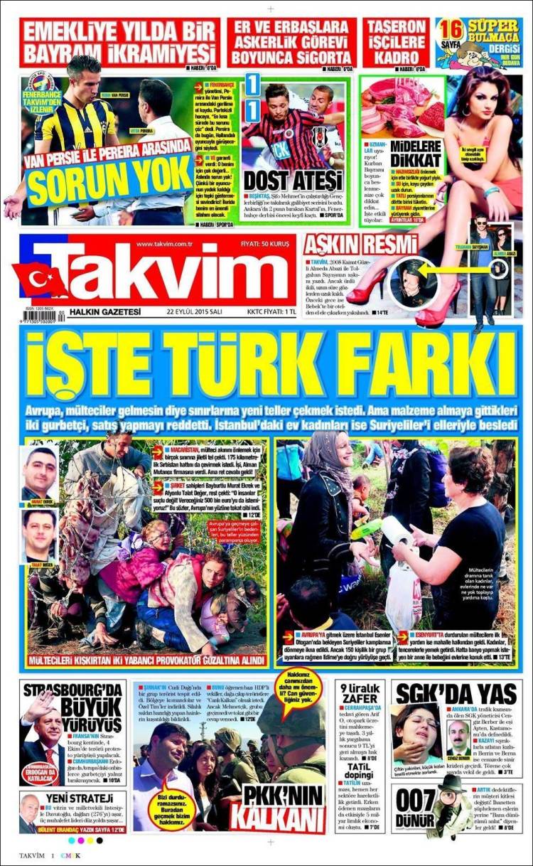 Portada de Takvim (Turquie)