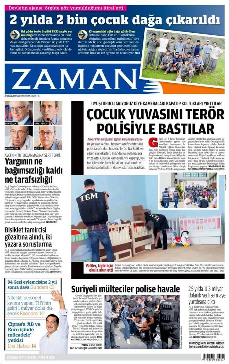 Portada de Zaman (Turquie)