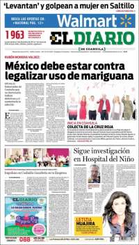 Portada de El Diario de Coahuila (Mexico)