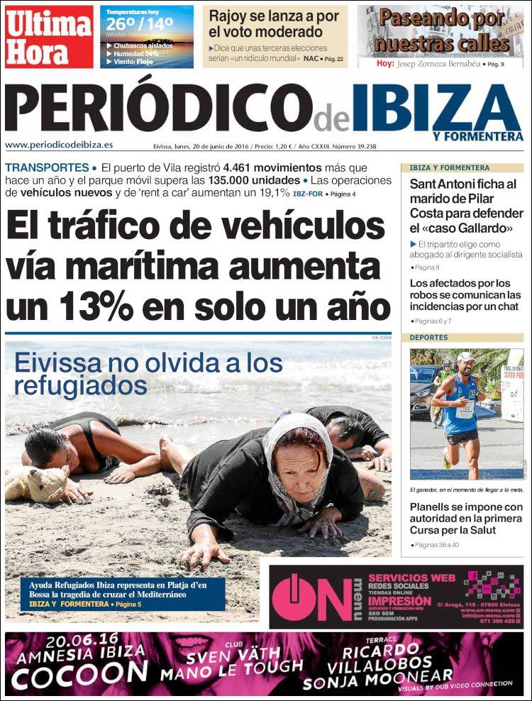 Portada de Periódico de Ibiza (Espagne)