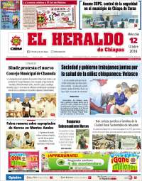 Portada de El Heraldo de Chiapas (Mexique)
