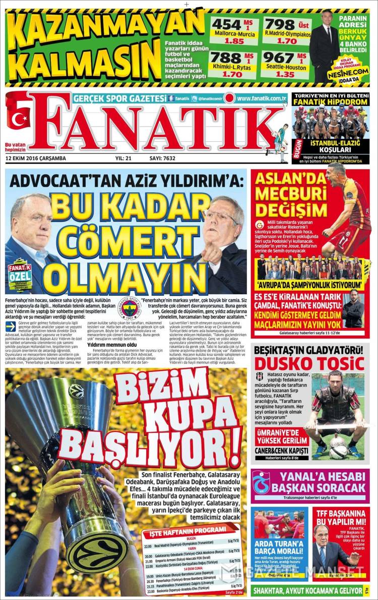 Portada de Fanatik (Turquie)