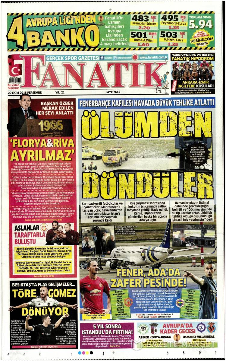 Portada de Fanatik (Turquía)
