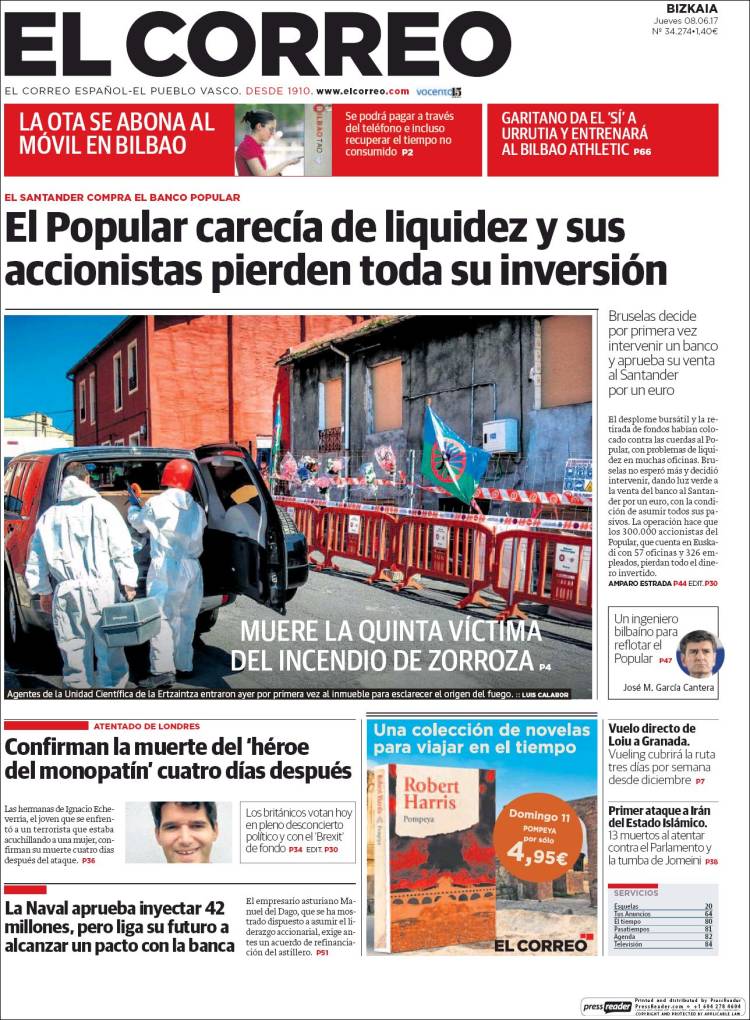 Portada de El Correo (Spain)