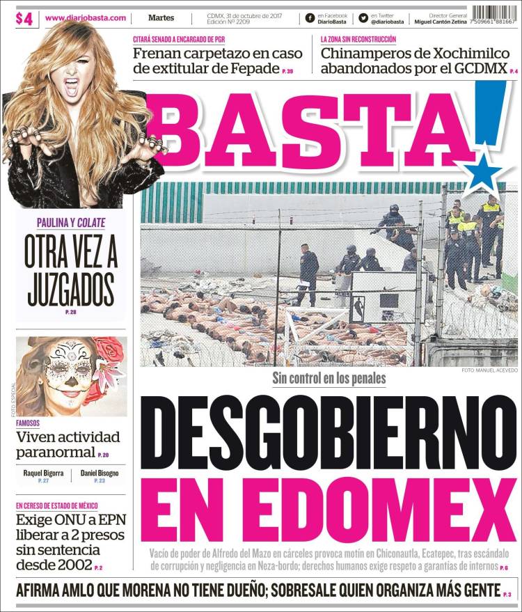 Portada de Diario Basta (México)