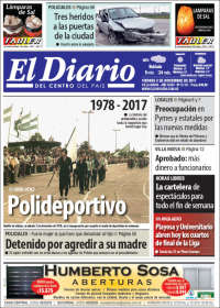 Portada de El Diario del centro del país (Argentine)