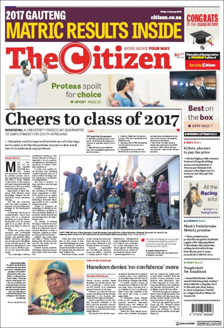 Portada de The Citizen (Afrique du Sud)