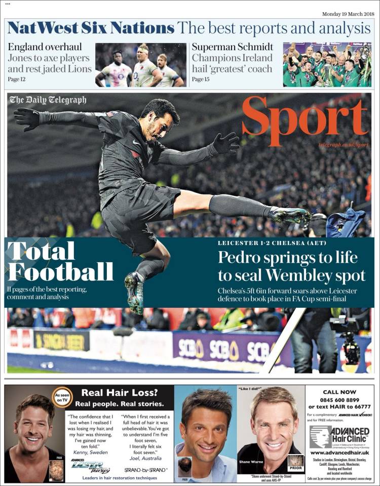 Portada de Telegraph Sport (United Kingdom)