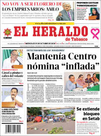 Portada de El Heraldo de Tabasco (Mexico)