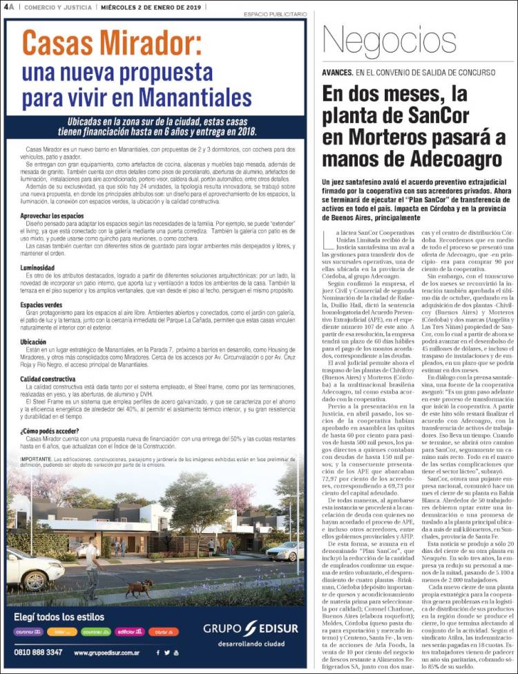 Portada de Comercio y Justicia (Argentina)