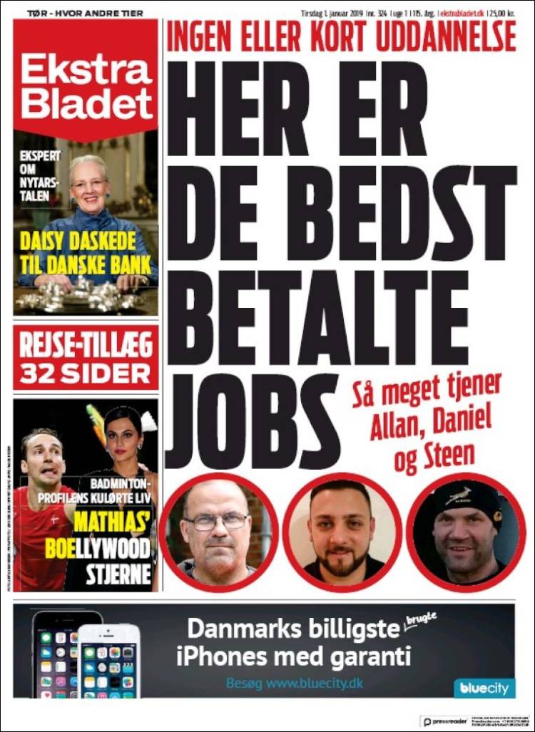 Portada de Ekstra Bladet (Dinamarca)