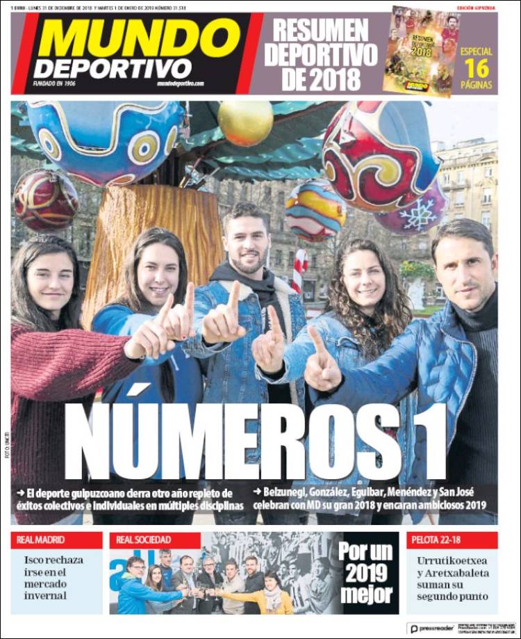 Portada de Mundo Deportivo Gipuzkoa (Espa&ntilde;a)