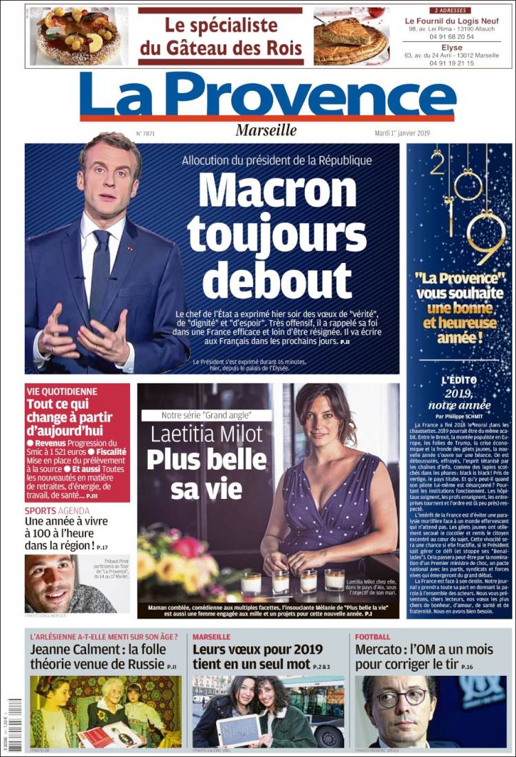 Portada de La Provence (Francia)