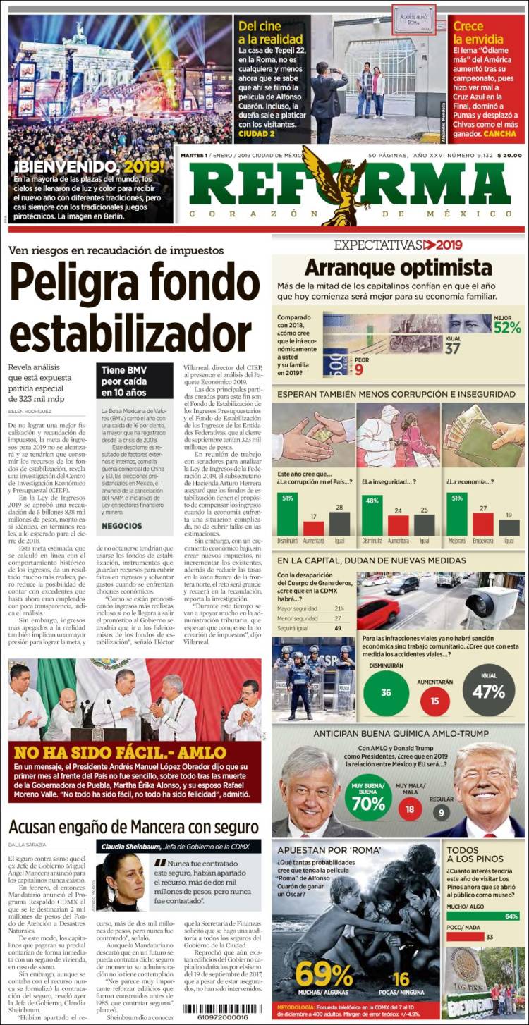 Portada de Reforma (M&eacute;xico)