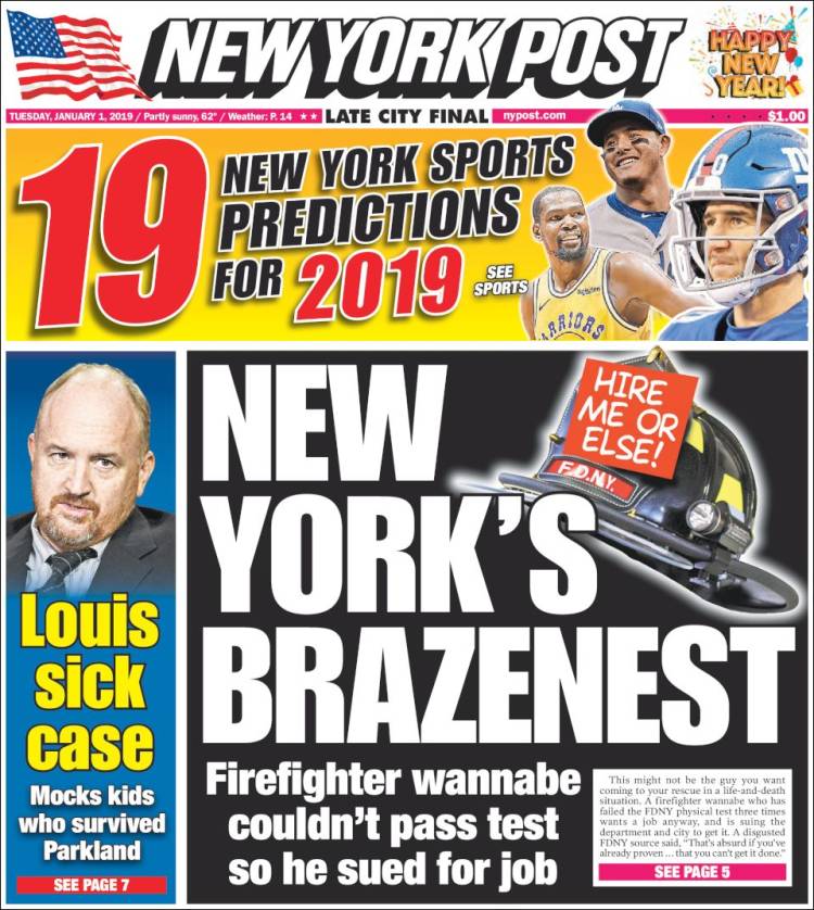 Portada de New York Post (USA)