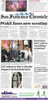 Portada de San Francisco Chronicle (USA)