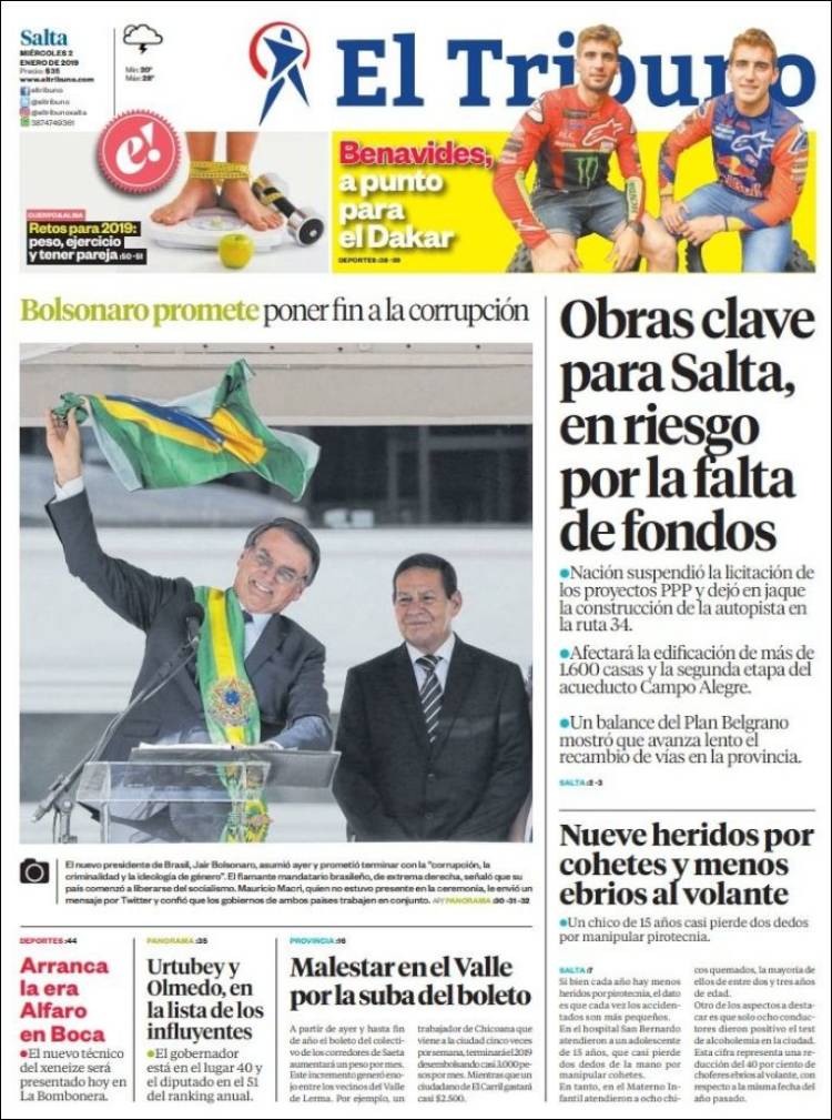 Portada de El Tribuno - Salta (Argentina)