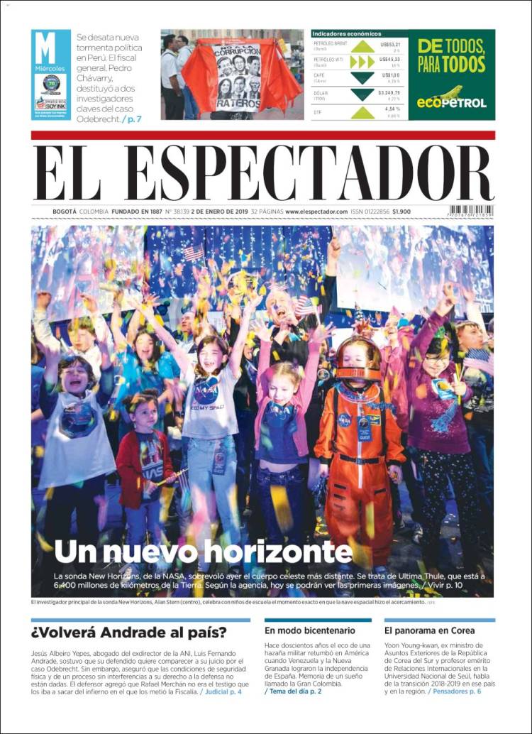 Portada de El Espectador (Colombia)