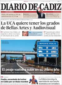 Portada de Diario de Cádiz (España)