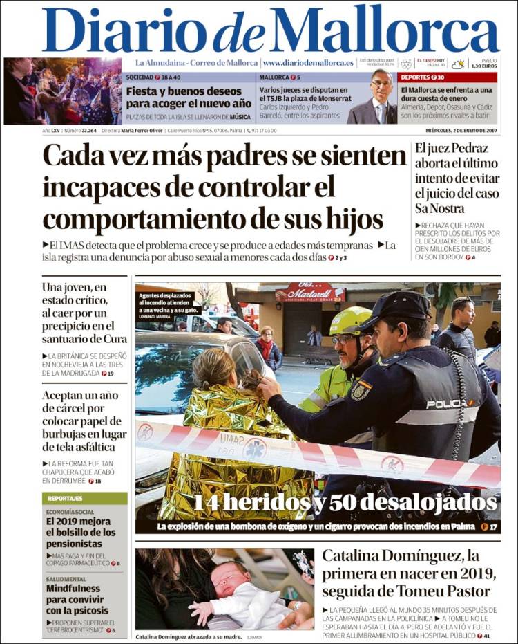 Portada de Diario de Mallorca (España)