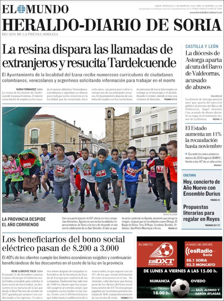 Portada de Diario de Soria (España)