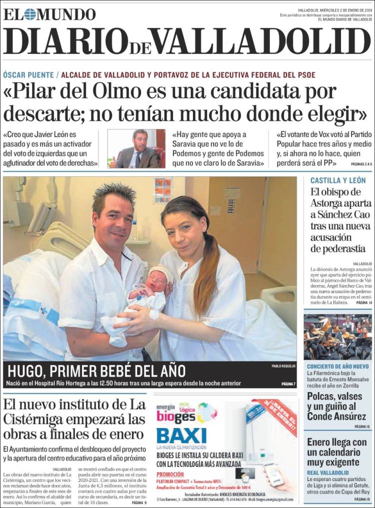 Portada de Diario de Valladolid (España)