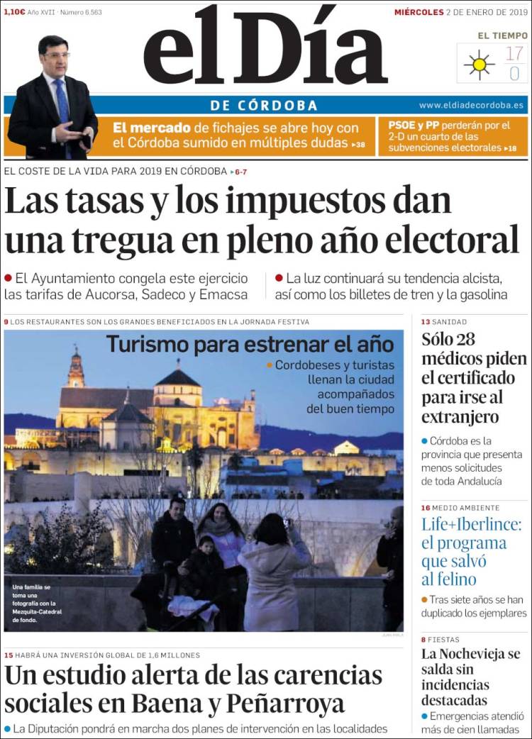 Portada de El Día de Córdoba (España)