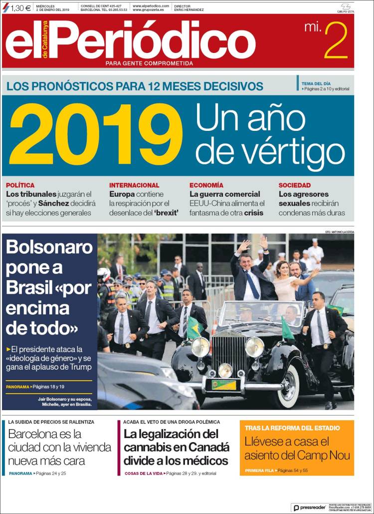 Portada de El Periódico (España)