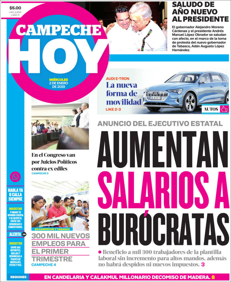 Portada de Campeche Hoy (Mexico)