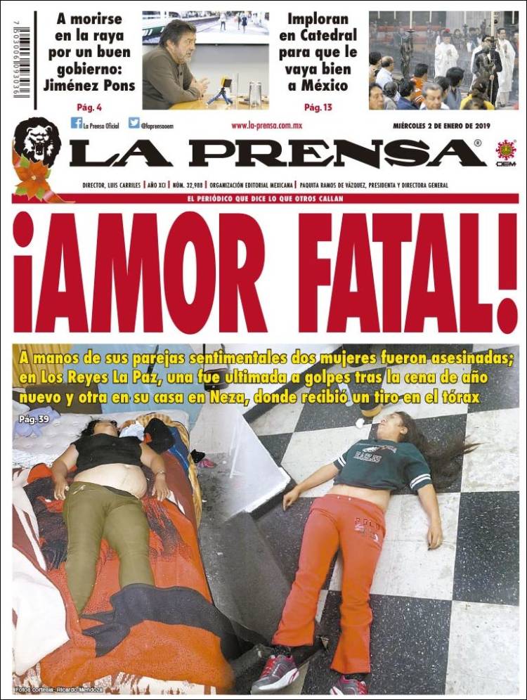 Portada de La Prensa (Mexico)