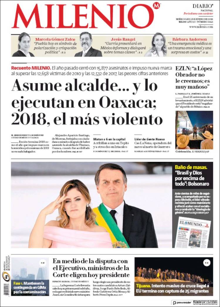 Portada de Milenio (México)