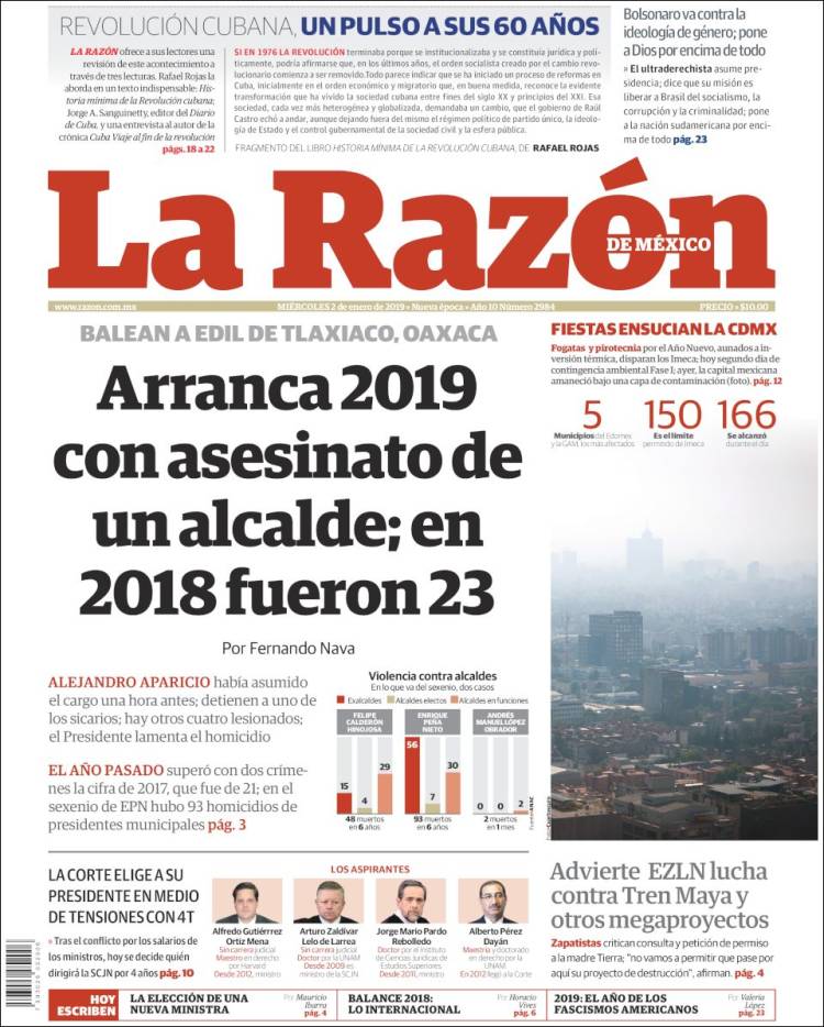 Portada de La Razón (Mexico)