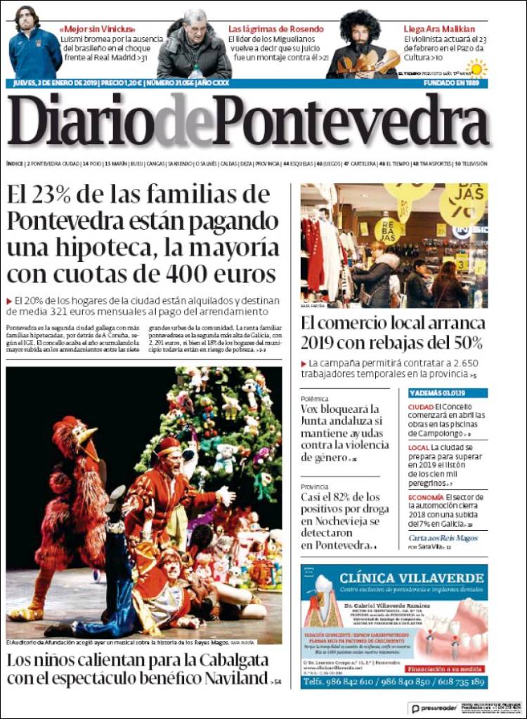 Portada de Diario de Pontevedra (España)